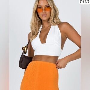 Princess Polly Jordy Halter White Top